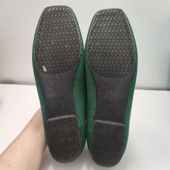 VIVAIA Margot Square-Toe V-Cut Flats 42/10.5 Forest Green Classic Office‎ Career - Picture 6 of 8
